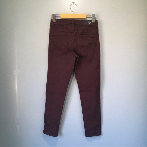 American Eagle Maroon Purple Hi Rise Jegging Crop - Picture 8 of 8